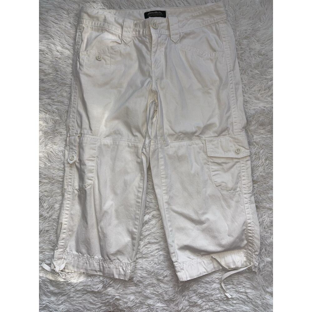 Eddie Bauer women's sz. 4. white cargo crop pants. Fantastic pair. Exc. cond
